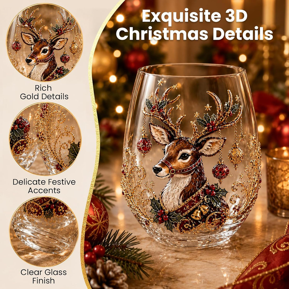 Magical Christmas 3D Santa Glass Cup Collection