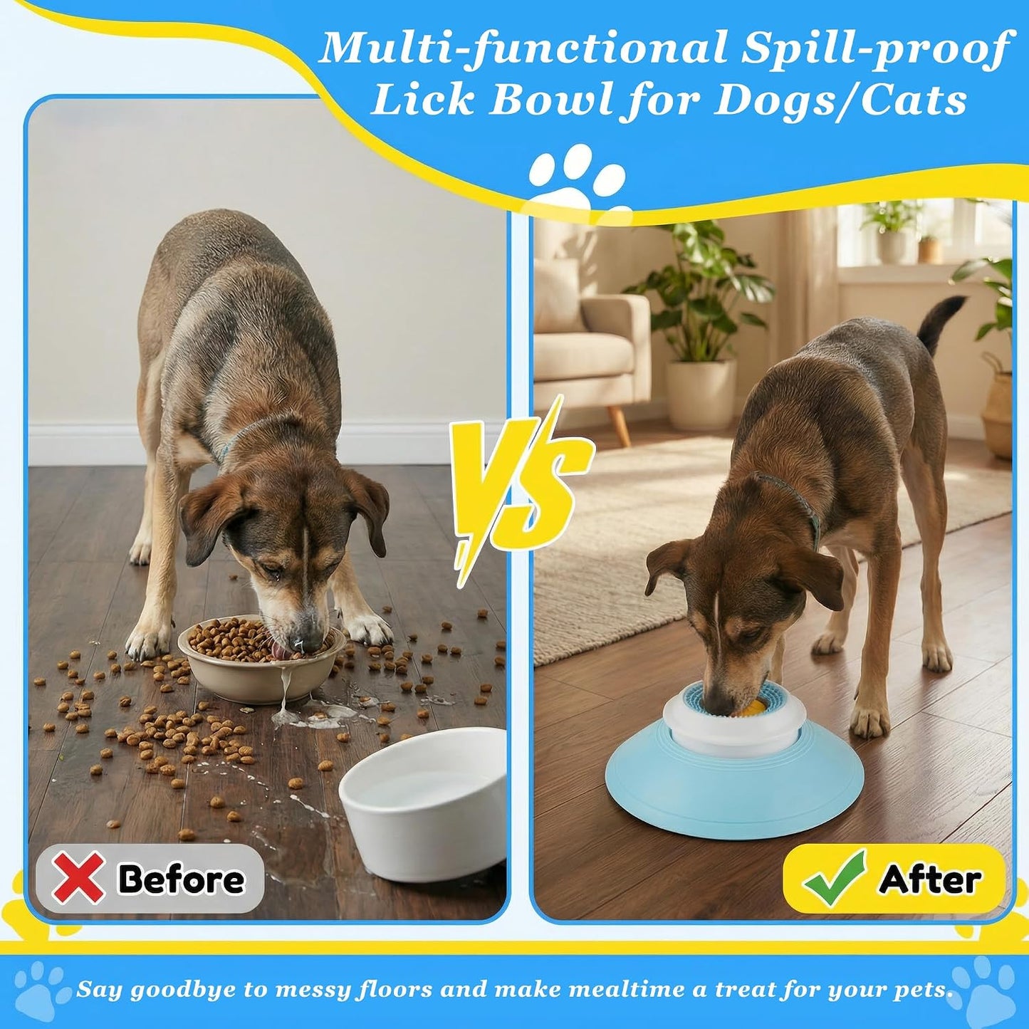Dog Lick Toy, Slow Feeder & Anxiety Relief Licking Mat for Dogs and Cats, Non-Slip Suction Cup