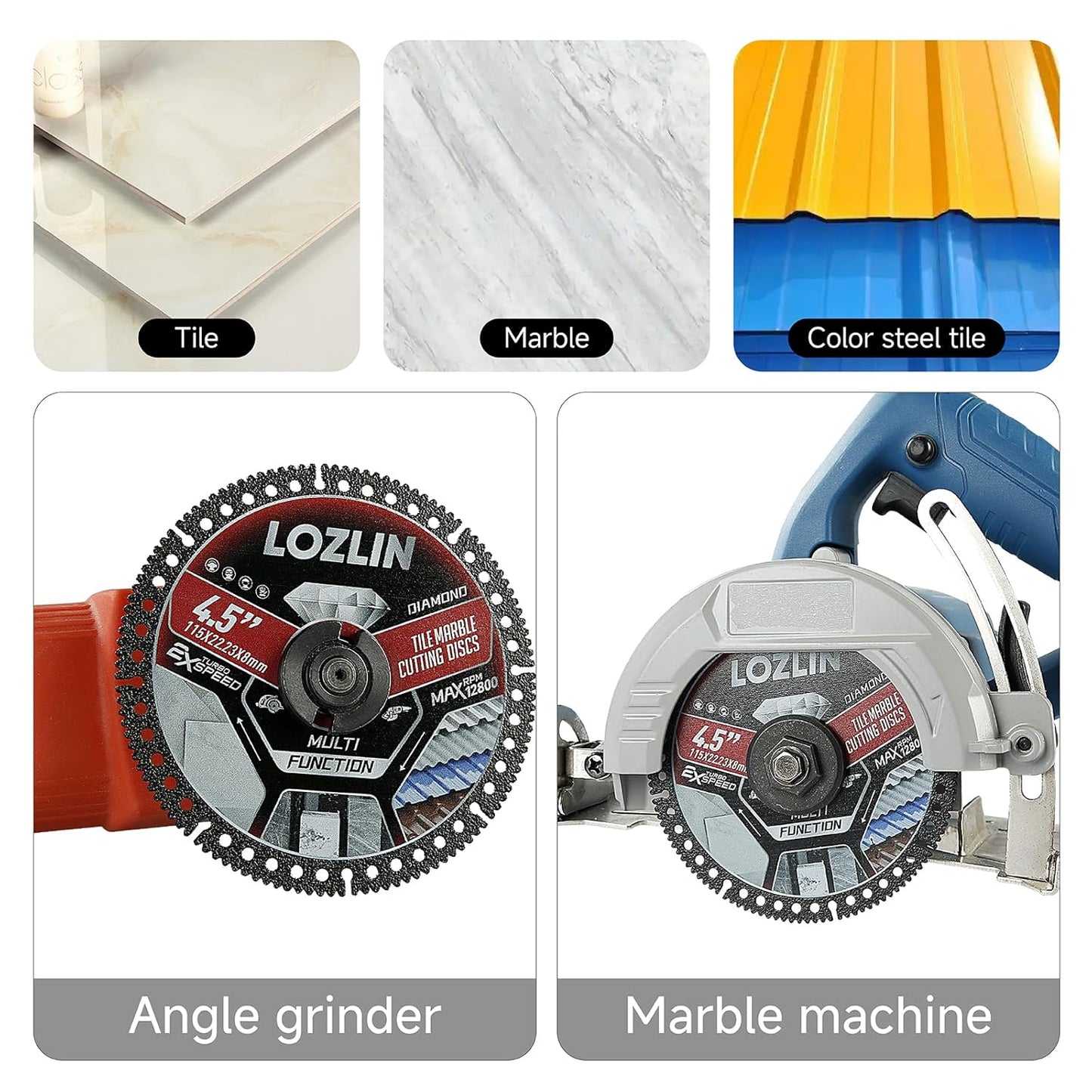 3PCS Diamond Blades 4.5" Diamond Blade for Tile Cutting - No Chipping Ultra-Thin Dry Cut Blade