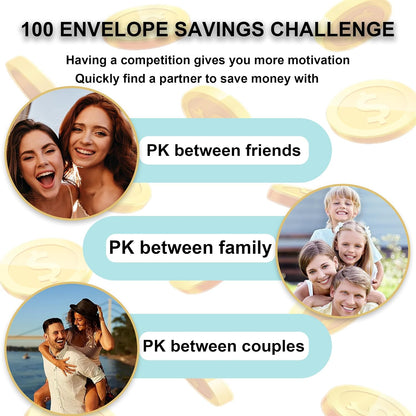 100 Days Money Saving Challenge Coin Envelope Budget Book, Good Habit of Saving Money