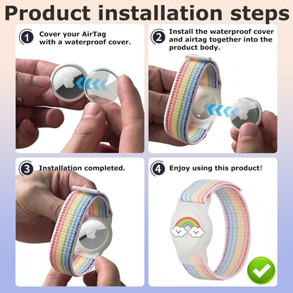 Cute Cartoon Pattern Nylon Bracelet Compatible with Tracker for Kids