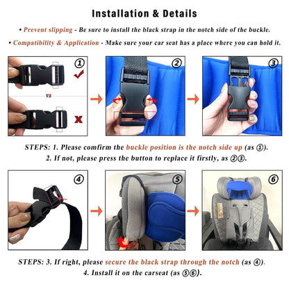 Adjustable Toddler Car Seat Head Support Band,Infants and Baby Head Support