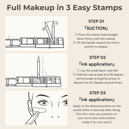 3-in-1 Eyeliner & Bottom Lash Stamp Kit, Waterproof