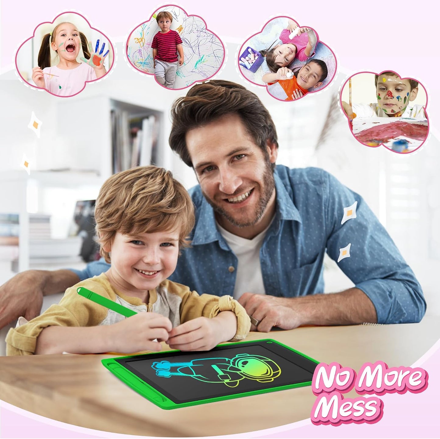 2Pcs LCD Writing Tablet 8.5-Inch Colorful Doodle Board