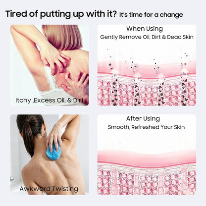 2PCS Silicone Back Scrubber for Shower Dual Sided Body Scrubber