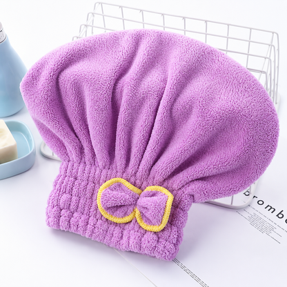 3Pcs Microfiber Hair Drying Turban with Button & Loop, Soft Coral Velvet, Highly Absorbent Fast Drying Head Wrap