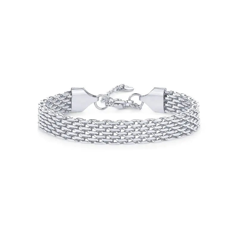 Plated Chunky Chain Adjustable Bracelet for Women | Stainless Steel Lightweight Trendy Chain Bracelet