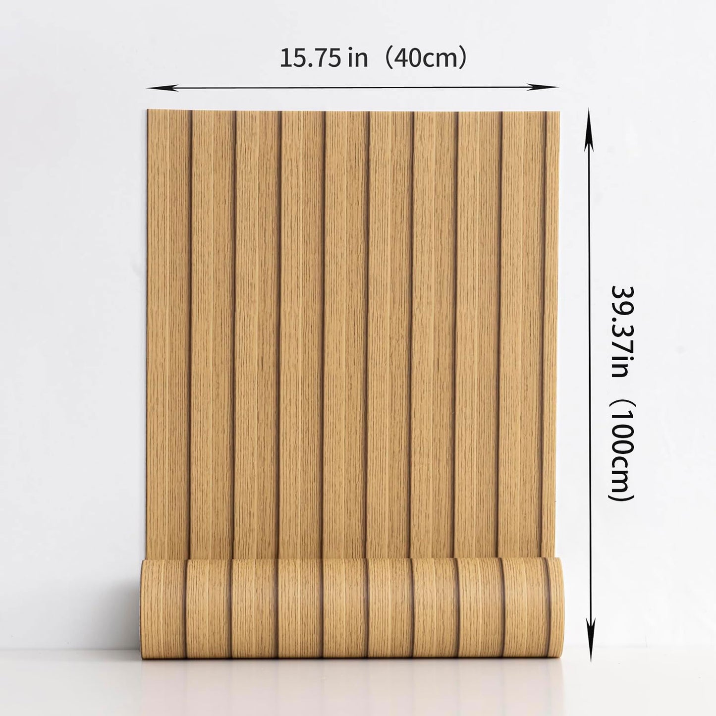 Wood Grain Slat Wall Panels Peel and Stick Faux Wood Thick Wallpaper