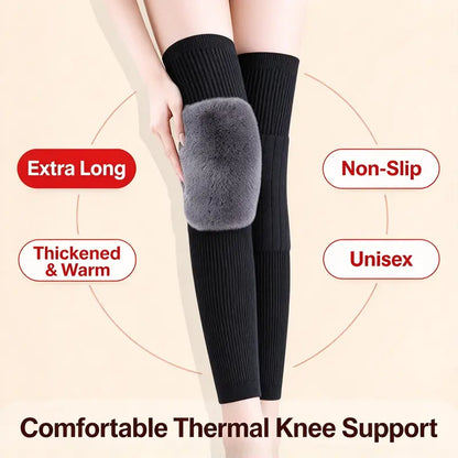 Long Knee Pads Thick Wool Lining for Leg Protection