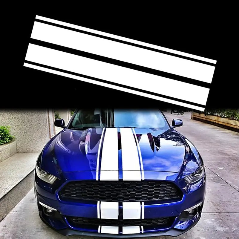 Universal PVC Racing Hood Stripe Vinyl Decals