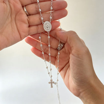 Virgin Mary Cross Rosary Necklace for Women,Virgen de Guadalupe Catholic Cross Beads