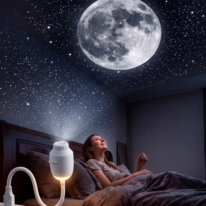 2-in-1 Starry Sky Projector Night Light with 3 Interchangeable Films
