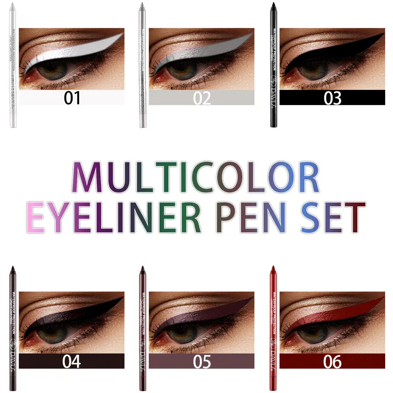 12Pcs Multi-Function Matte & Metallic Glitter Eyeliner Set