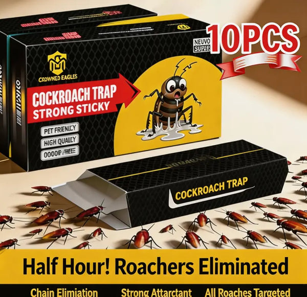 10 Pcs Cockroach Traps Indoors - Sticky Roach Traps & Killer, Family & Pet Safe Roach Motel Traps