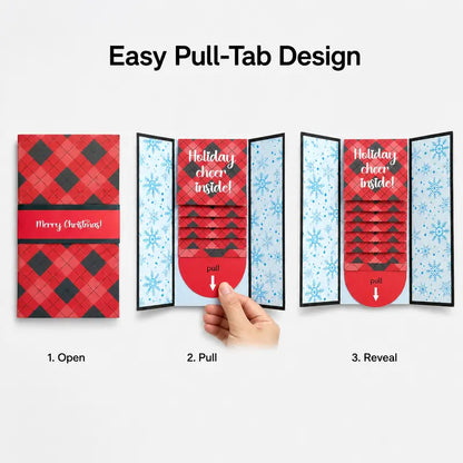 4Pcs Handmade Waterfall Interactive Tab Greeting Card