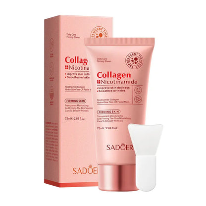 Korean Collagen & Niacinamide Peel-Off Face Mask - Overnight Use, Firming, Hydrating, Nourishing