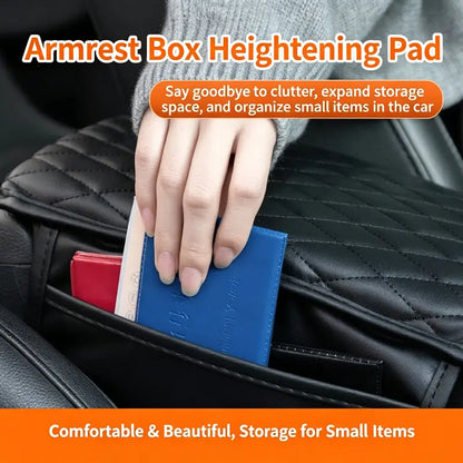 Multifunctional Car Armrest Box Cushion with Built-in Storage Bag