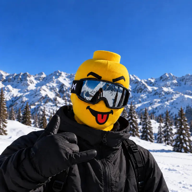 Funny Yellow Toy Figurine Head Ski Mask Balaclava