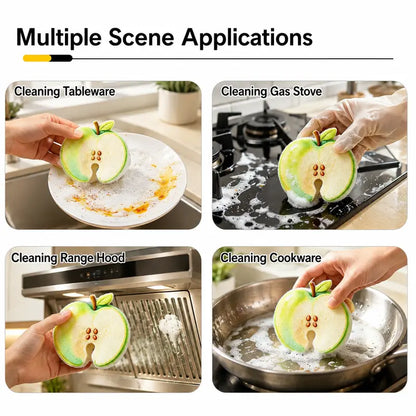 6PCS Compressed Cellulose Sponges - Fruit-Shaped Natural Pop-Up