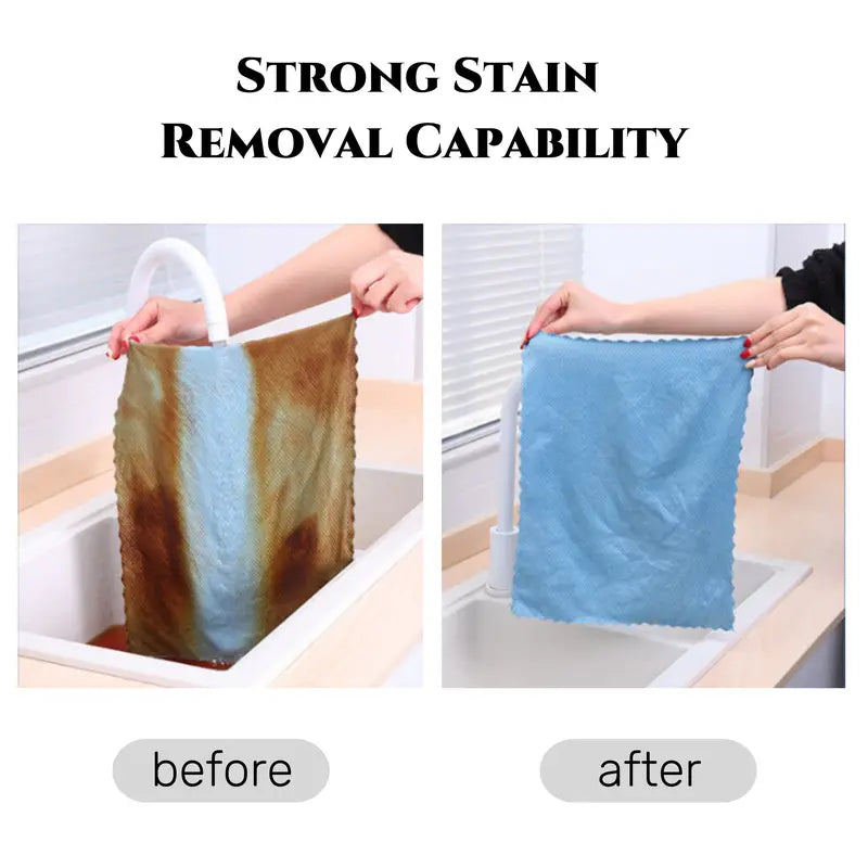 10 PCS Microfiber Reusable Cleaning Rags Fish Scale Streak-Free&Lint-Free