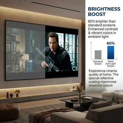 4K UHD Anti-Light Foldable Portable Projector Scree for Home Theater
