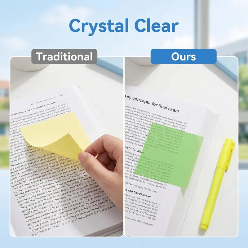 Transparent Pull-Out glitter Sticky Notes (6 Color, 480 Sheets Total)