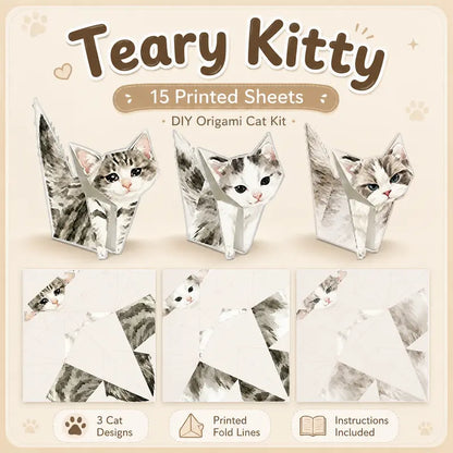 60PCS 3D Cat Origami Kit, DIY Paper Cat Craft Set