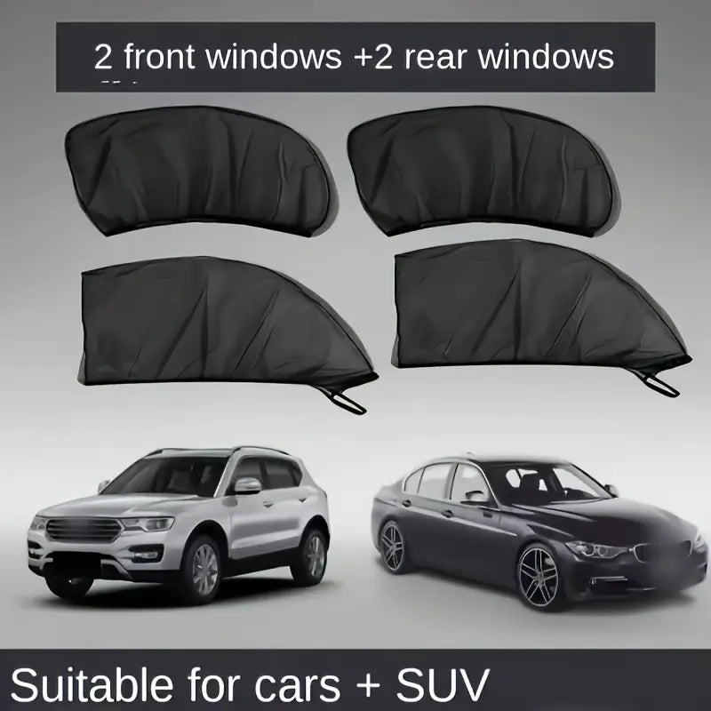 4-Piece Car Window Sunshade Set, Front & Rear Privacy Screens for Cars & SUVs