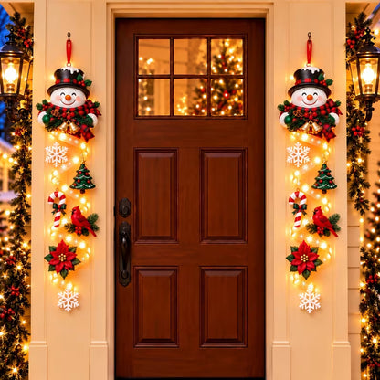 New Light‑Up Glowing Christmas Door Hanger - Festive Home Decor