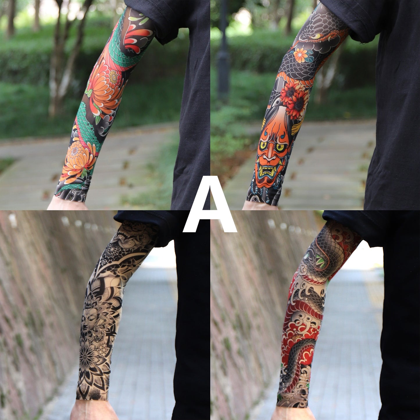 4Pcs Cooling Sun Protection Tattoo Sleeves for Men Women,UltraRealistic,UltraThin Breathable