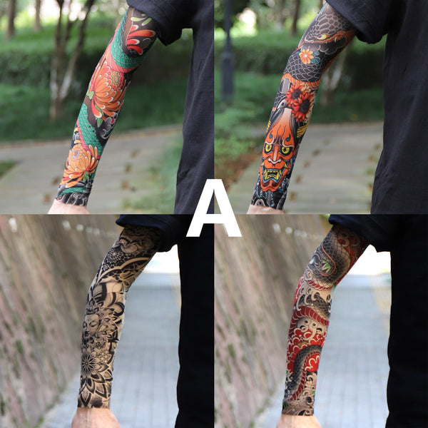 4Pcs Cooling Sun Protection Tattoo Sleeves for Men Women,UltraRealistic,UltraThin Breathable