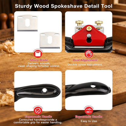 Adjustable Spokeshave , Portable Wood Working SpokeShave Hand Tool for Wood Craft Creation