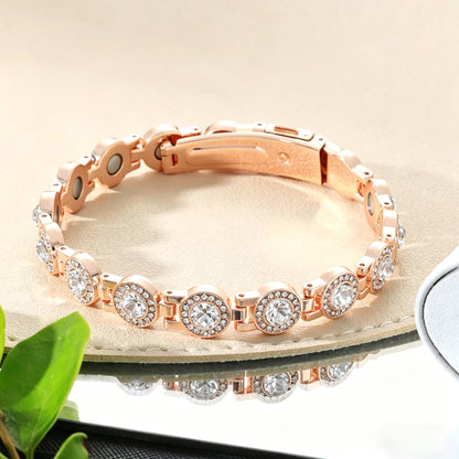Brilliant Crystals Copper Bracelet Adjustable Pure Copper Jewelry Gift