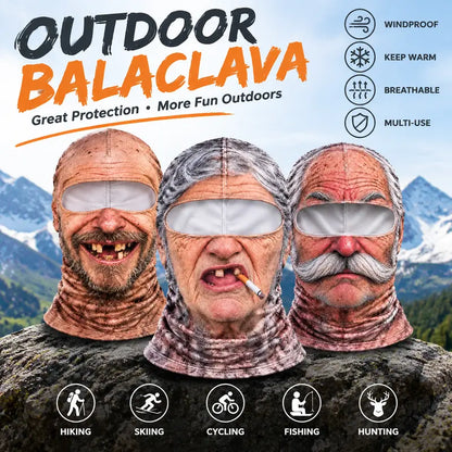 Old Man Ski Winter Face Mask 3D Funny Realistic Face Balaclava Party Gear