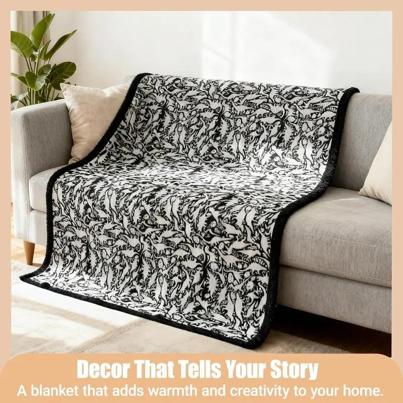 DIY Coloring Blanket with 24 Color Markers, Color Your Own Blankets