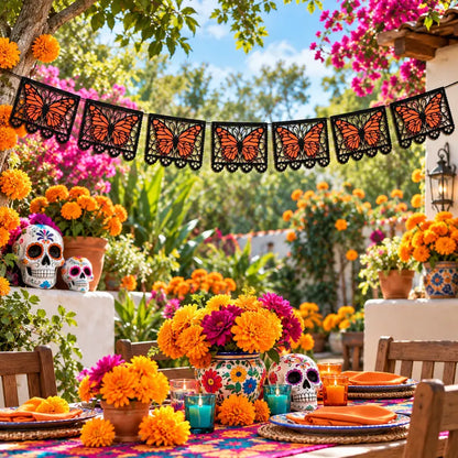 Monarch Butterfly Day of the Dead Banner 9.8FT