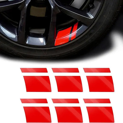 14pcs Car Decal Stickers,Wheel Rim Decal Sticker,Sport Logo Reflective Stickers