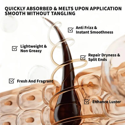Argan & Coconut Hair Oil - Lightweight Non-Greasy Serum for Instant Smooth