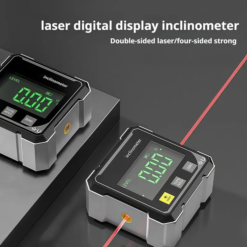 Magnetic Digital Angle Finder with Dual Laser Guide & 360°