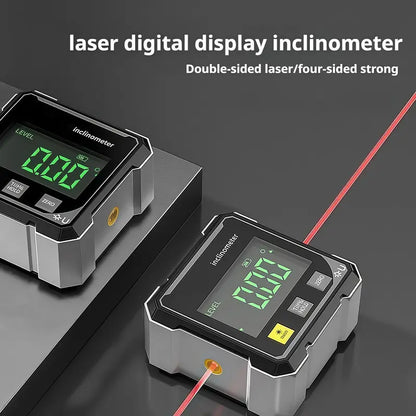 Magnetic Digital Angle Finder with Dual Laser Guide & 360°