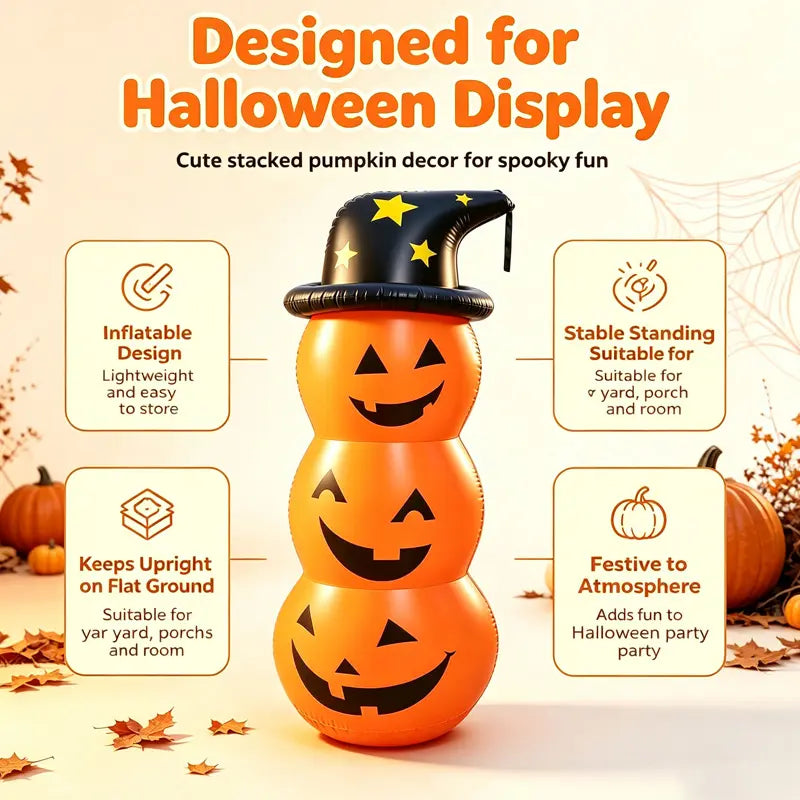 4.43ft Halloween Inflatable Pumpkin Waterproof Outdoor Decor for Parties, Gardens, Patios