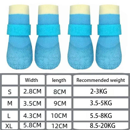 4PCS Dog Shoes Hot Pavement Summer with Soft Anti-Slip Rubber Sole