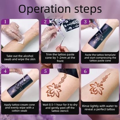 Tattoo Set Hand-Painted Paste Set Tattoo Paste Plant Temporary Hand-Painted Waterproof