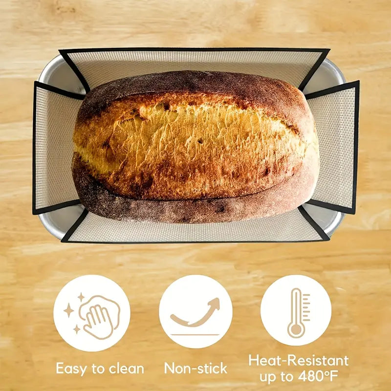 2Pcs Silicone 9.4 × 13.4 inches Bread Loaf Pan Liners Bakeware - Non-Slip, Food-Safe Baking Mats