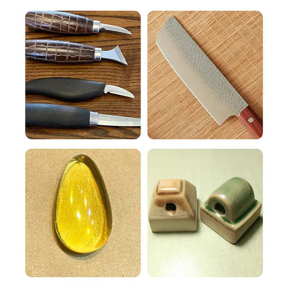 Professional DoubleSided Diamond Sharpener Precision Whetstone Non Slip Base 400Grit for Kitchenand Survival Tools