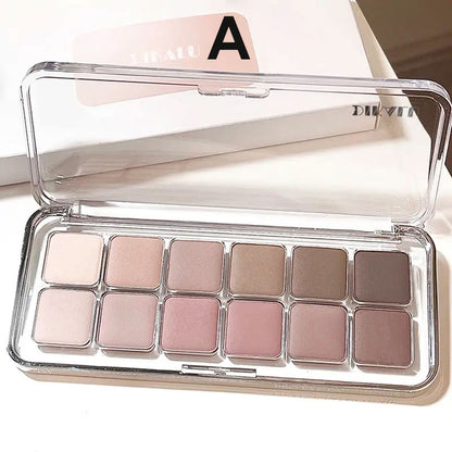12-Color Matte Eyeshadow Palette Highly Pigmented Shades Blendable Eyeshadow Powder