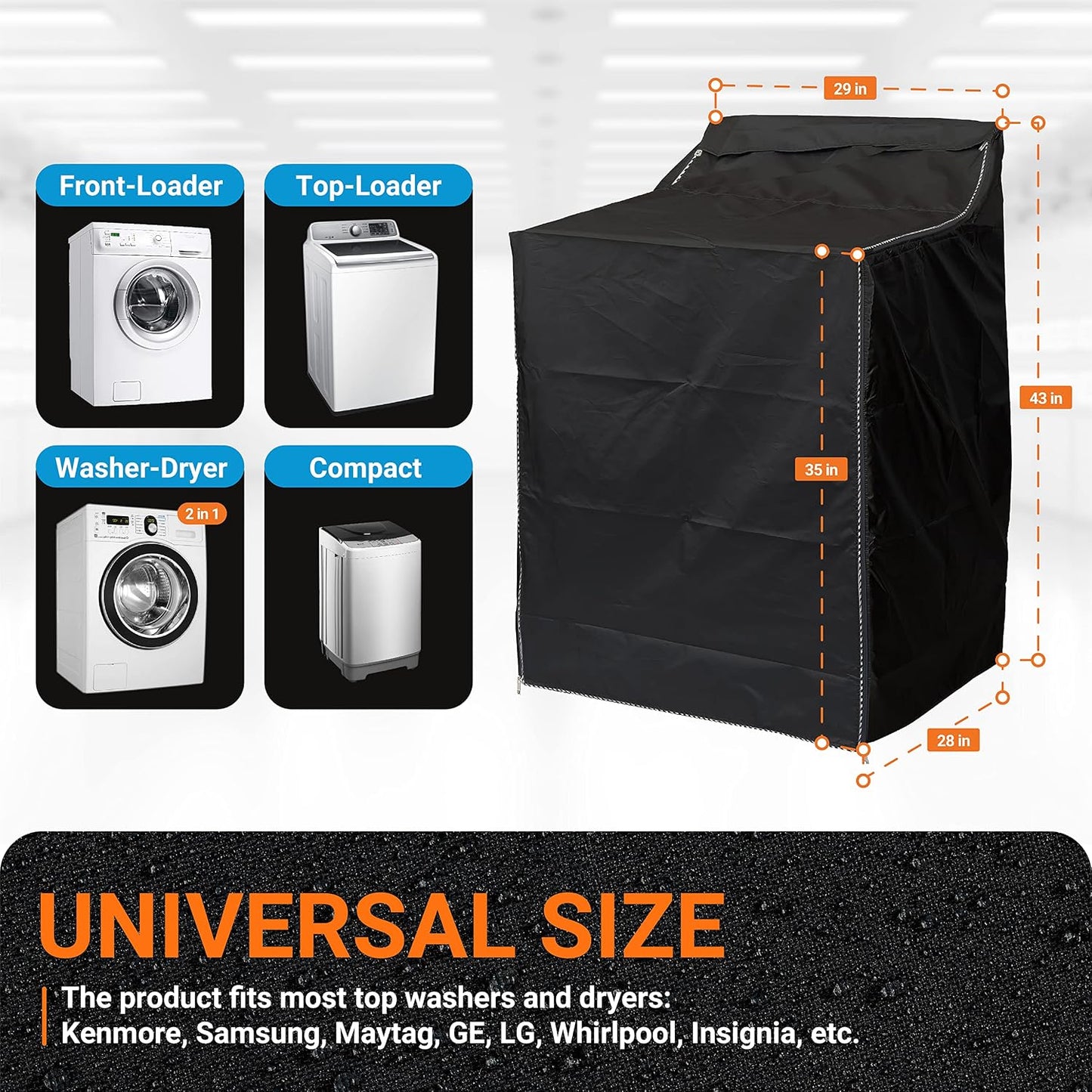 Washer and Dryer Covers,Top Load Washing Machine Cover Laundry Dryer Protect Cover