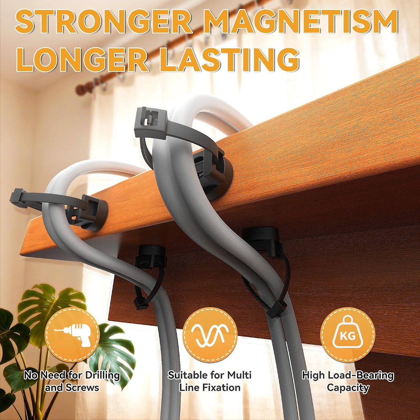 8Pcs Magnetic Zip Tie Mount Base Multipurpose Strong Magnetic Zip Tie Holder