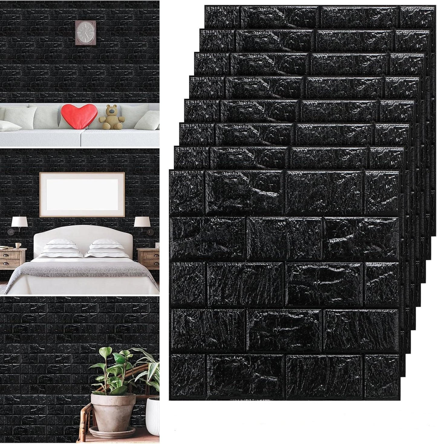 10Pcs 3D Wall Panels Peel and Stick Foam Brick Wallpaper Printable
