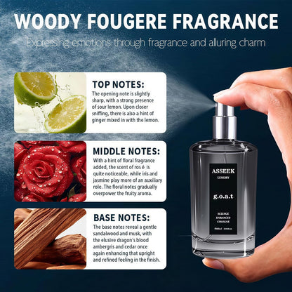 Luxury G.O.A.T Perfume for Men, Upgraded Long-Lasting Woody Citrus Fragrance with Fresh Masculine Notes